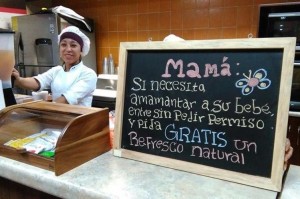 bar sin cargo para mujeres que necesiten amamantar a su bebe